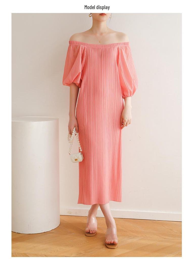 2026 Summer Miyake High-End Pleated Loose Pastoral Dress