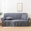 High Elastic Bubble Grid Sofa Cover 1/2/3/4 with Skirt Hem Universal Stretch Couch Protector for Home Living Room Pet Anti Dirt