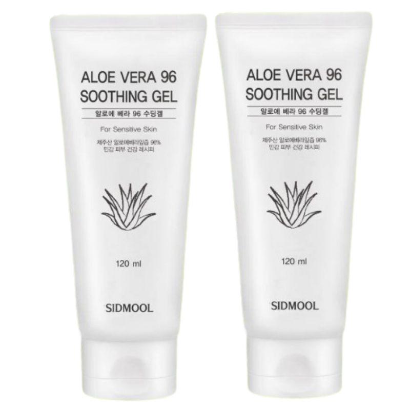 SIDMOOL Aloe Vera 96 Soothing Gel 120ml Jeju Aloe Vera Leaf Juice 96% Lightweight Hydrating Gel for Sensitive-Feeling Skin