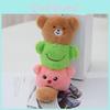 Adorable Porte-clés Animal Ours en Peluche Doux Jouet Rempli Mignon Accessoire Porte-clés de Voiture
