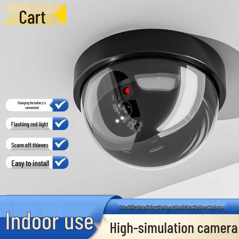 Indoor No-Drill Fake Camera Monitor with Light