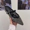 New 2025 Luxury Crystal Footwear Silver Women Flat With Shoes Female Pointed Toe Fashion Rhinestones Shallow Ladies Flats Shoes