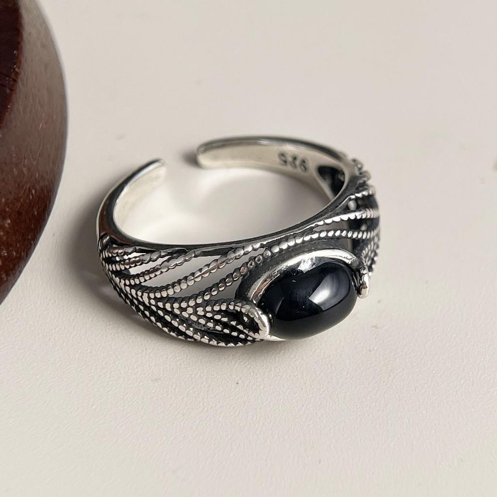 Xiaomi BF CLUB 925 Sterling Silver Ring For Women Jewelry Retro Wide Open Vintage Handmade Ring Allergy For Party Birthday Gift