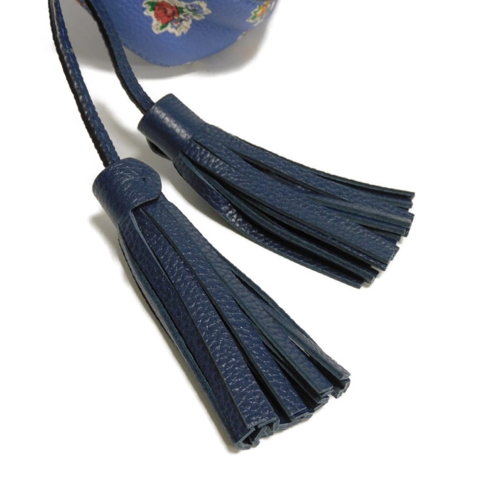 Used McGraw Floral Camera Bag (10833) 64449 7921 Floral Multicolor Chain Shoulder Bag with Double T Logo Blue Women's