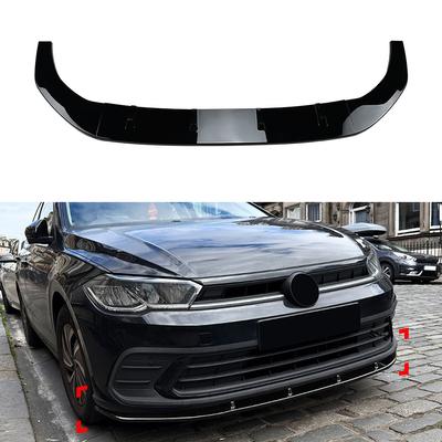 Spoiler Lèvre Diffuseur Splitters BodyKit Bavettes Cache-Bandeau pour Pare-Chocs Avant de Voiture Volkswagen Polo MK6.5 Édition Standard 2022-2025