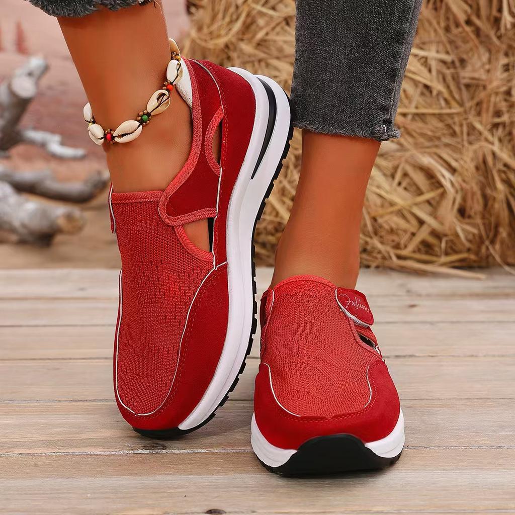 Fashion 2024 Summer New Outdoor Baotou Solid Color Comfortable Flats Shoes Women Sports Thick-soled Hollow Walking Casual Shoes