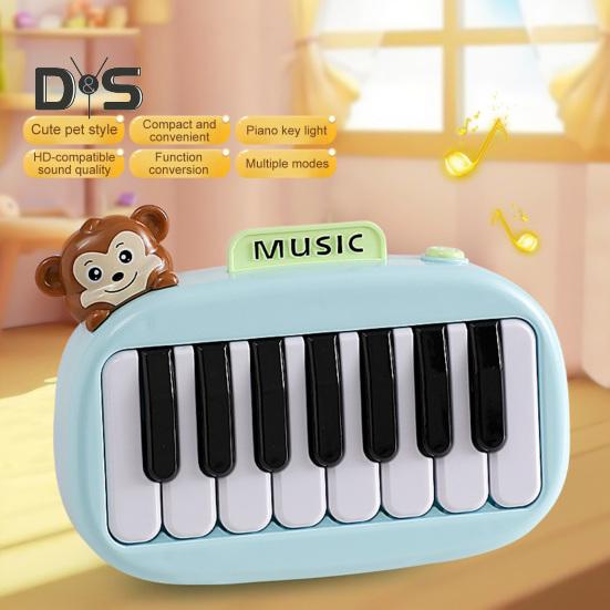 15 Klawiszy Mini Pianino Kieszonkowe Pianino Elektroniczne z Podświetlanymi Klawiszami dla Dzieci Przenośny Instrument Muzyczny Zabawka do Wczesnej Edukacji Dzieci