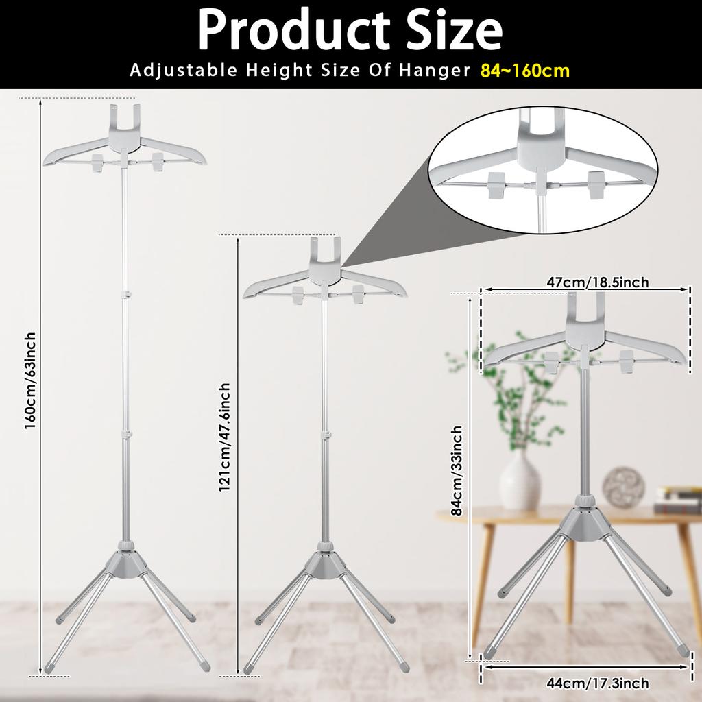 Steamer Stand with Hand-held Ironing Board Adjustable Foldable Steamer Hanger Stand Versatile Steam Stand Clothes for Home
