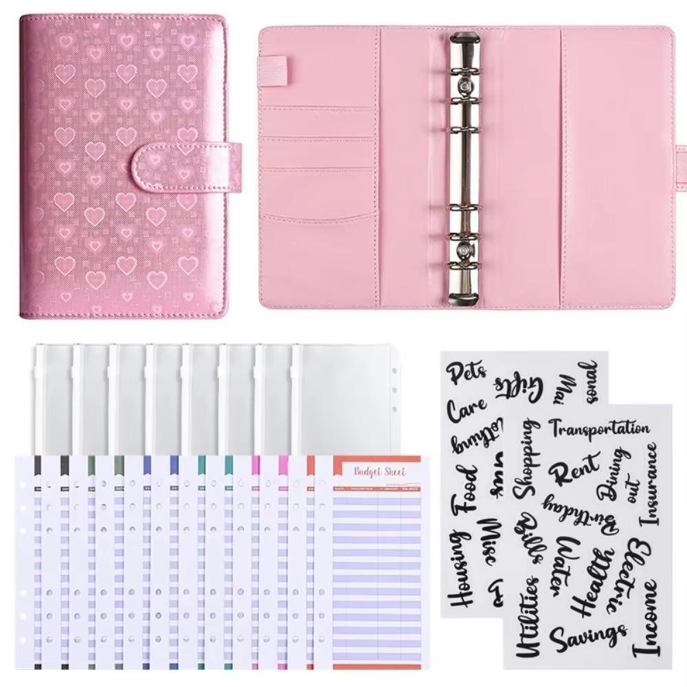 

Love Heart Envelope Challenge Notebook Colorful Loose-leaf Notebook Challenge Budget Binder розовый