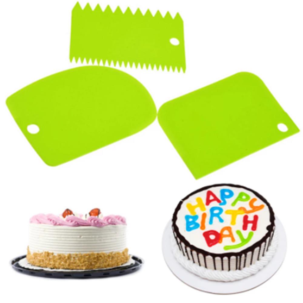 1pc/3PCS Dough Cake Cutter Slicer Spatula for Cake Cream Scraper Pasty Cutters Scraper Irregular Straight Arc Tooth Edge DIY