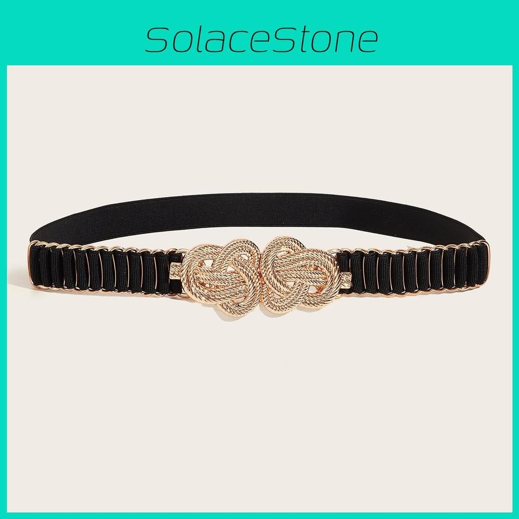 Metallic Ladies Waist Belt With Snap Button Closure For Dresses And Casual Wear