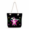 Multifunctional Gymnastics Printed Thick Rope Shoulder Beach Bag Casual Large Capacity Handbag 0244 CLE