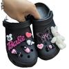 Croc Accessories: DIY Barbie Pink Y2K Emo Shoe Charms with Dark Butterfly Heart Design