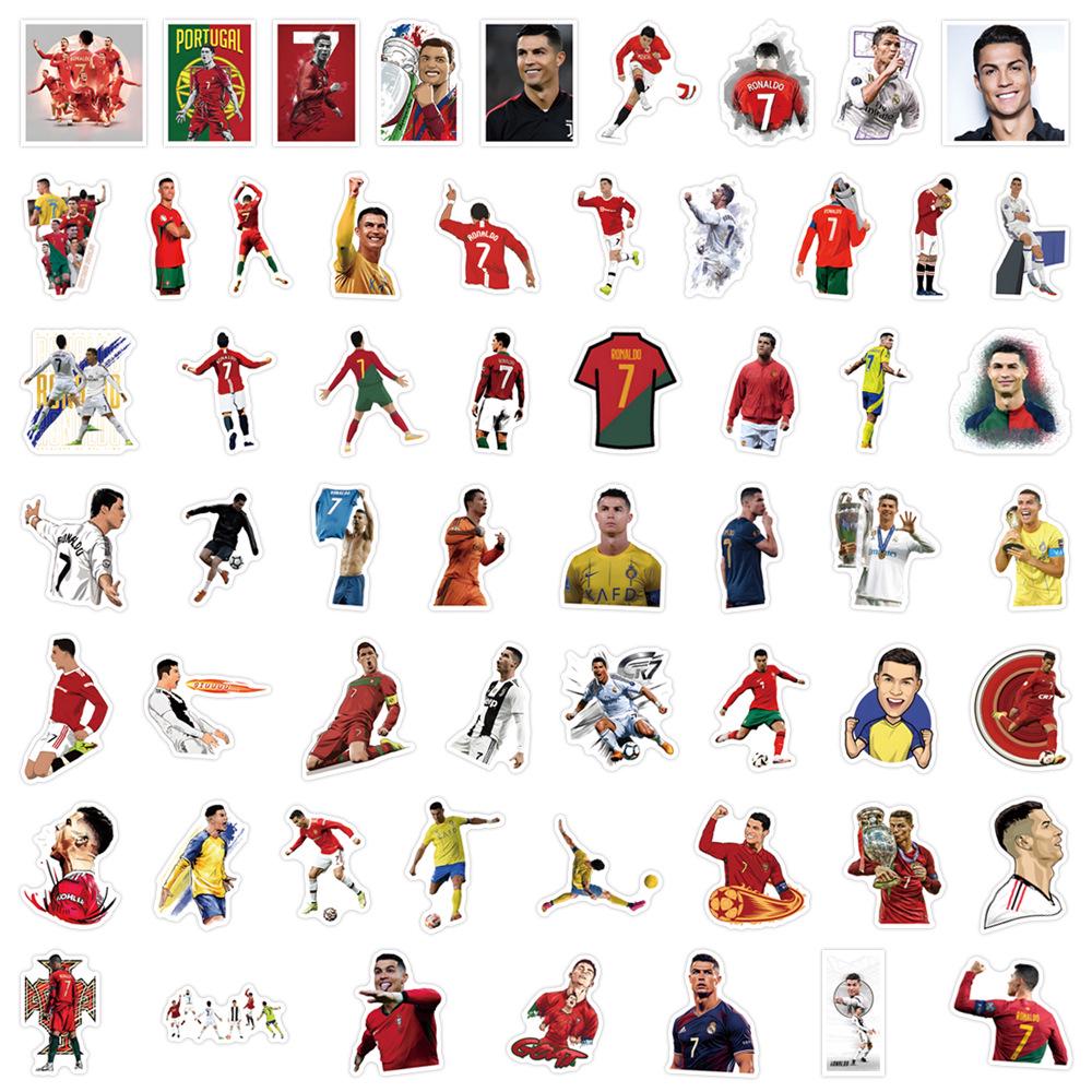 

50 Waterproof Ronaldo Football Star Stickers for Planners, Water Bottles & Computers