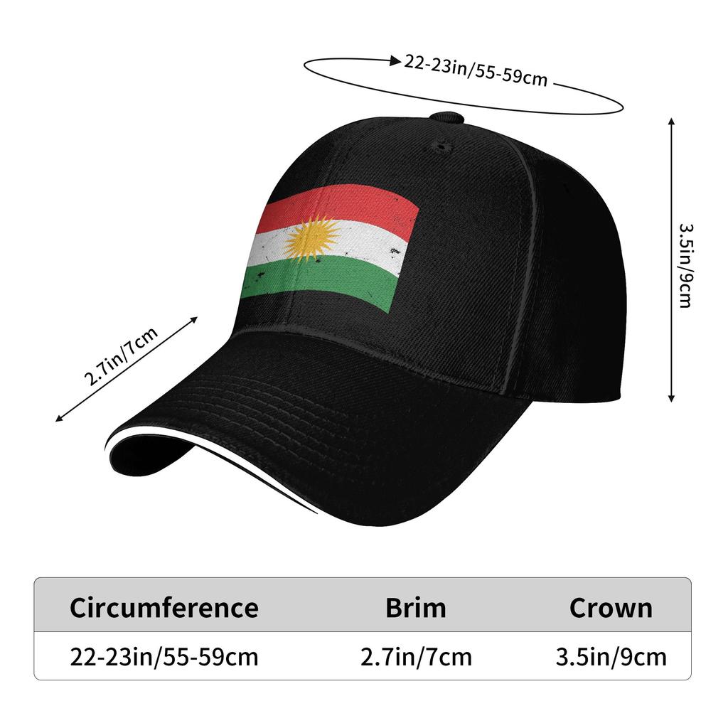 Kurdistan Flagge Lässige Baseballkappe Sommer Trucker-Kappe Dropshipping Outdoor-Sport Snapback-Kappe Herren Damen Mode Baseballkappen