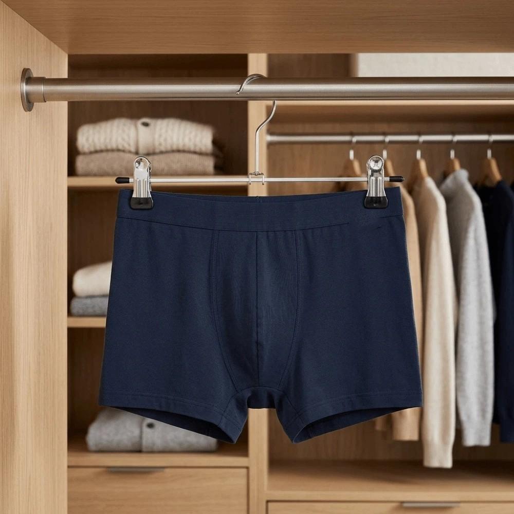 2pcs Stainless Steel Pants Hangers Space-Saving Multi-functional Non-Slip Hangers Adjustable Clothes Rack Household Closets