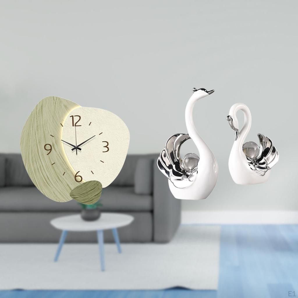 Swan Clock Decor for Kitchen Office Farmhouse And Living Room Table Centerpiece Shelf Housewarming