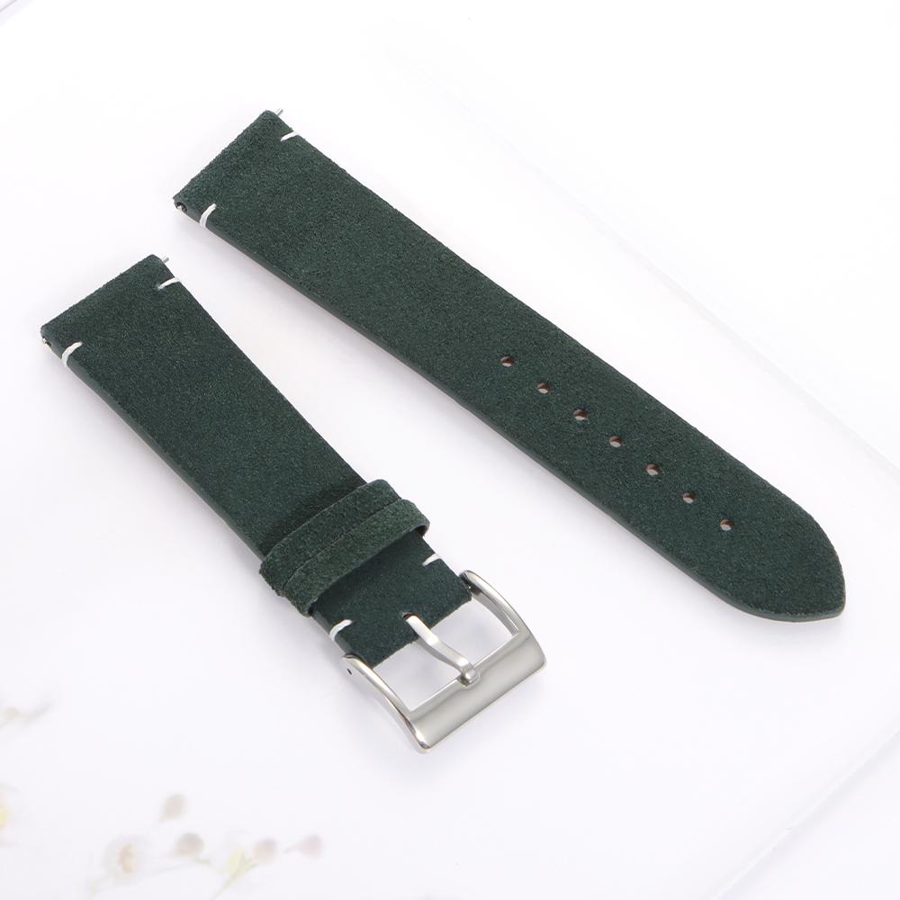 20mm 22mm Wristband Quick Release Soft Suede Watch Strap Brown Watch Bands Business Calfskin Bracelet Belt Women&Men Accessories