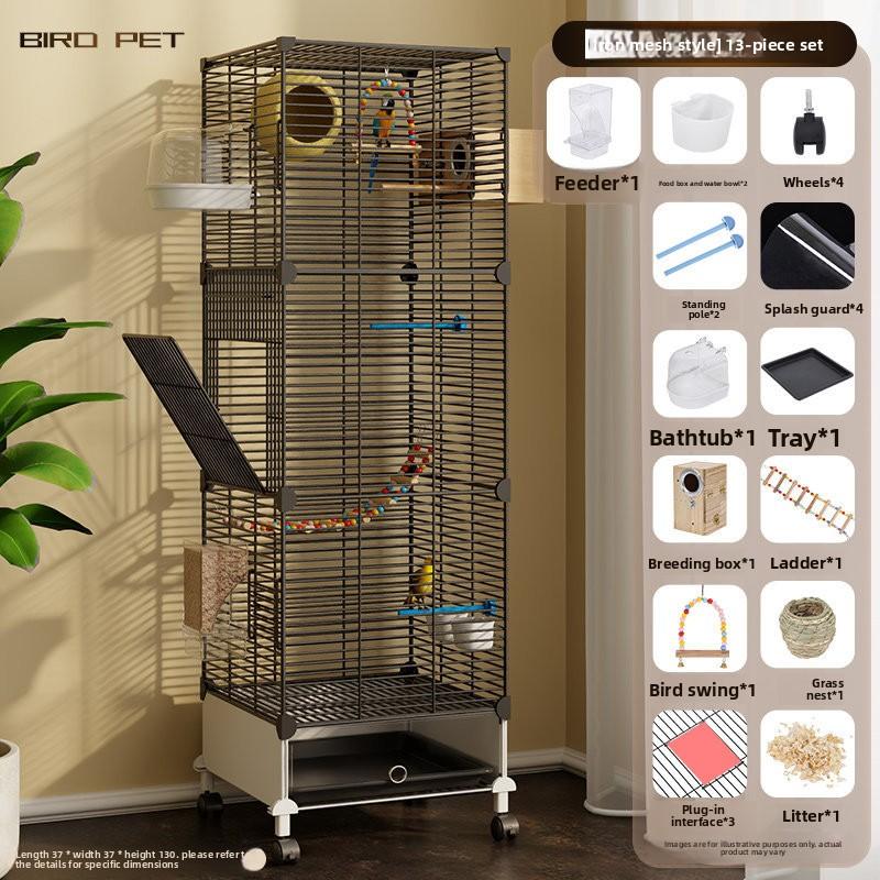 Extra Large Bird Cage with Anti Escape Feature for Parrots Budgies Cockatiels Lovebirds Luxury Villa Style with Breeding Box