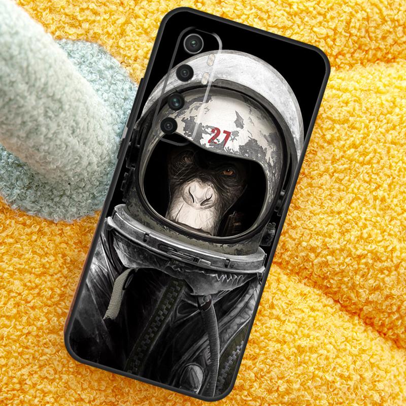 Funny Thinking Monkey With Headphone Case For POCO X3 X4 X5 F5 Pro M5s C40 F4 GT F3 Cover For Xiaomi 12T 11T Pro 12 13 Lite 12X