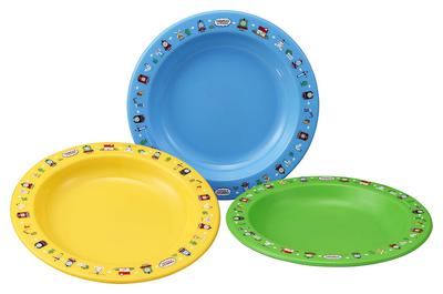 OSK Tableware Medium Plate Thomas the Tank Engine Set of 3 Made In Japan Dishwasher Safe Children's [Diameter Approx. 18.3cm/Microwave OK] PT-22