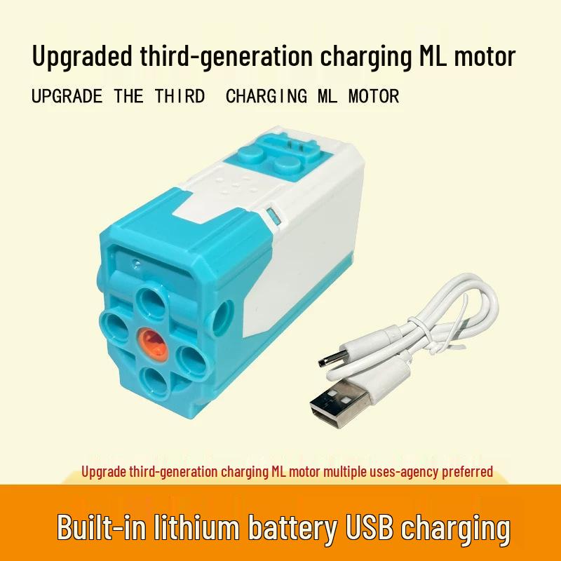 Set di Alimentazione Motore Lego M-Size Compatibile: Mattoncini Meccanici, Accessori Tecnologici, Telecomando, 5 Scatole Batteria