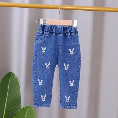 Kleinkind Mädchen Lockere Bestickte Denim Jeans - Frühling/Herbst 2025 Modestil