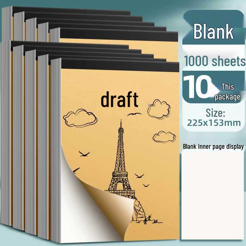 Thickened Draft Paper Book for Junior High and High School Students with Sections