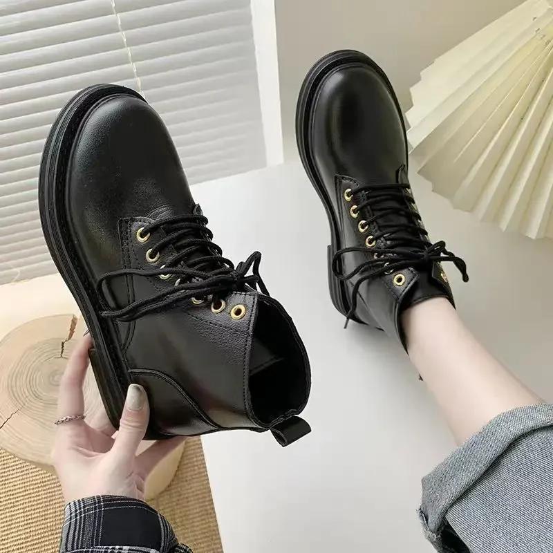 Fashion Booties Large Size Warm Flat Female Short Shoes Round Toe Boot Designer Luxury Fashion 2024 Chic and Elegant Women's Ankle Boots