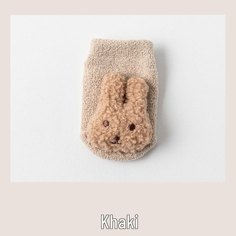Meias de Lã Coral Antiderrapantes para Bebês Meninos e Meninas para Outono/Inverno, 0-3 Anos