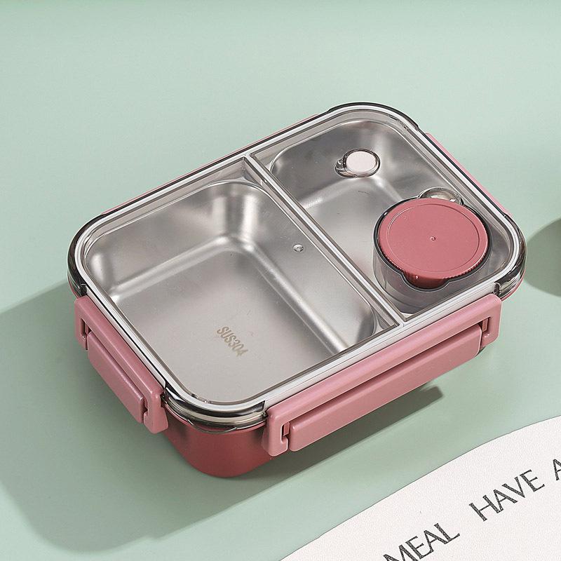 Lunch Box, Stainless Steel Bento Box Adult Lunch, Portable, Leak-Proof Stackable Cutlery Set, for Everyday Travel (2 or 3-Grid)