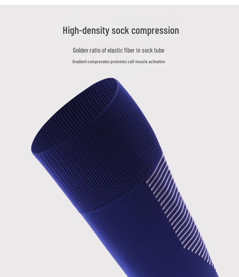 Professionelle Kinder-Overknee-Fußballsocken, Herren-/Damen-Frotteesohle, Reine Baumwolle, Modischer Sportstil.