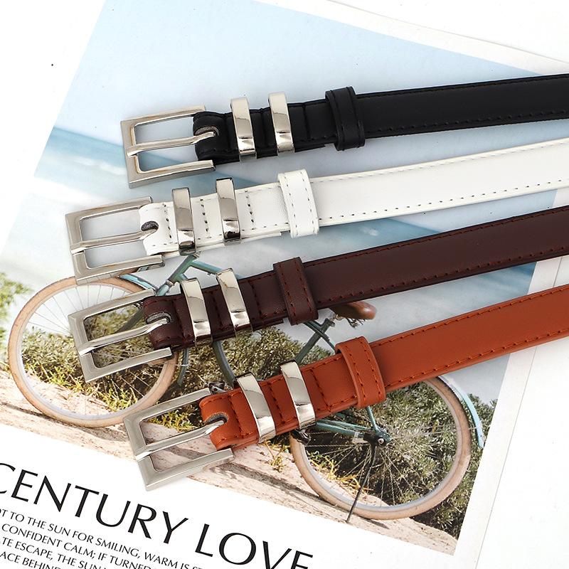 Womens Pu Fashion Leather Belt With Fine Alloy Buckle For Office Outings And