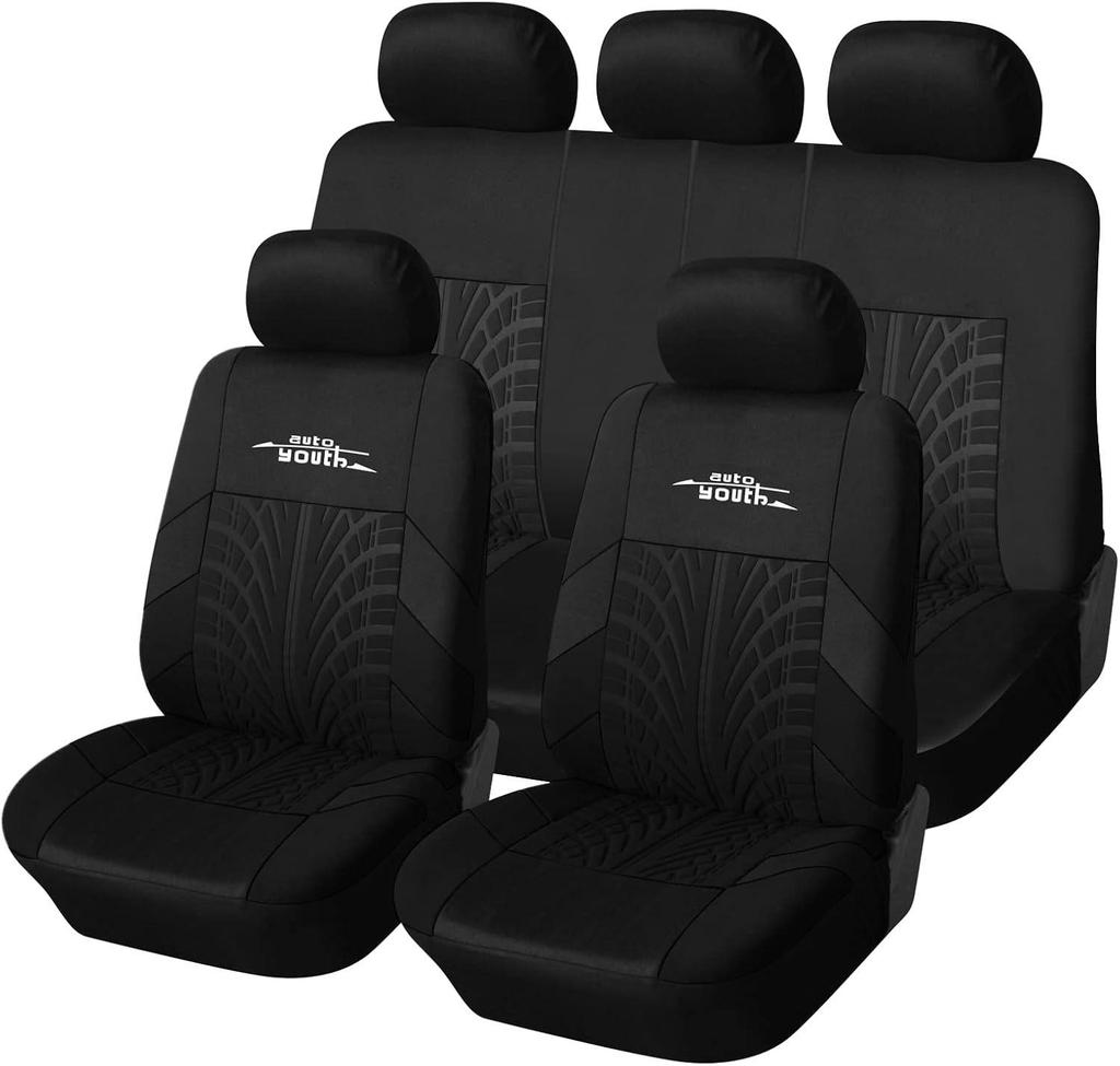 Temu Embroidered Car Seat Cover with Tire Pattern - For Export To Russia and Mexico