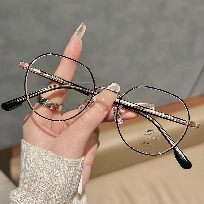New Multilateral Myopia Glasses Frame For Women With Irregular Street Photography Anti-Blue Light Glasses Mh9055