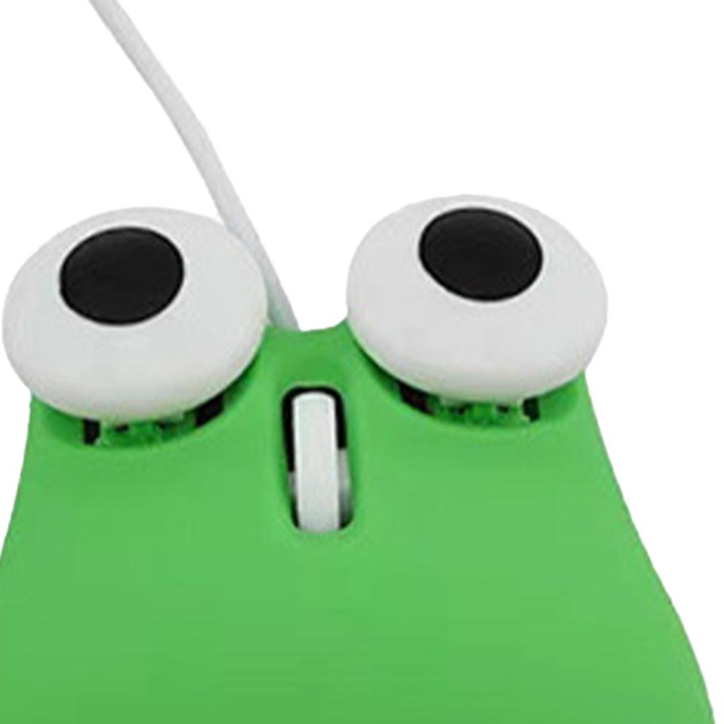 USB Wired Cute Mouse for Kids Ergonomic Design Animal Green Frog Shape Corded Computer Mouse for Laptop PC