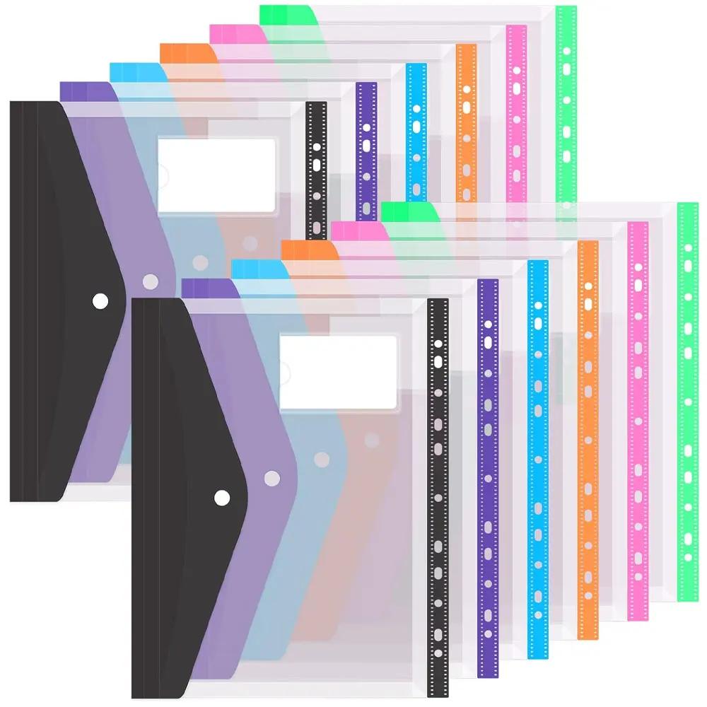 12 шт Шестицветный Органайзер для Файлов 11-отверстный Пластиковый Раскрывающийся Папка-регистратор для 234-кольцевых Папок с Защелками и Пустыми Этикетками 2025 2690₽