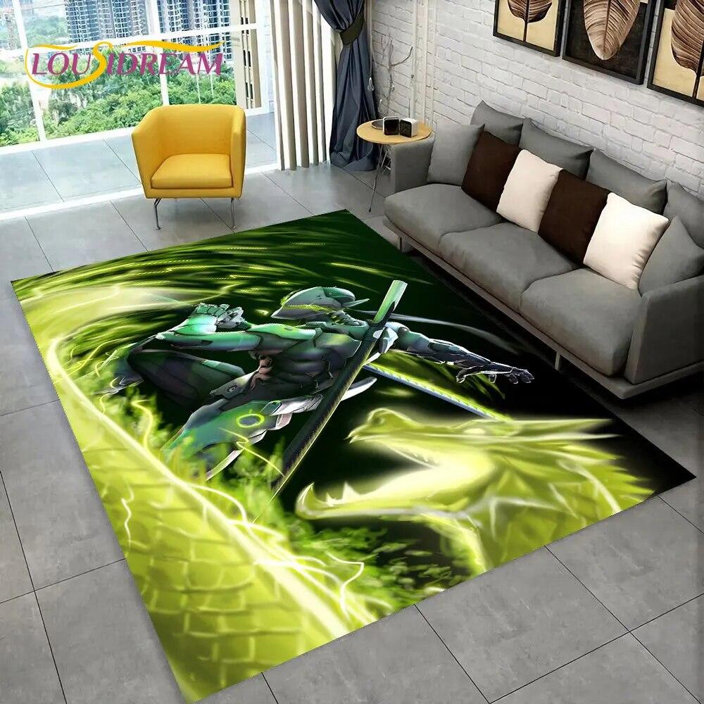 Overwatch Game Gamer DVA  Area Rug,Carpet Rug for Home Living Room Children's Bedroom Sofa Doormat Decor,kids Non-slip Floor Mat