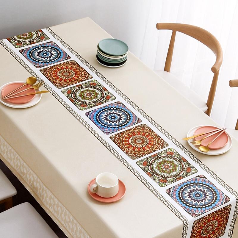 Nordic Style Tablecloth Stitching Color Waterproof Dinning Table Cover Wedding Party Rectangular Table Cloth Home Kitchen Decor