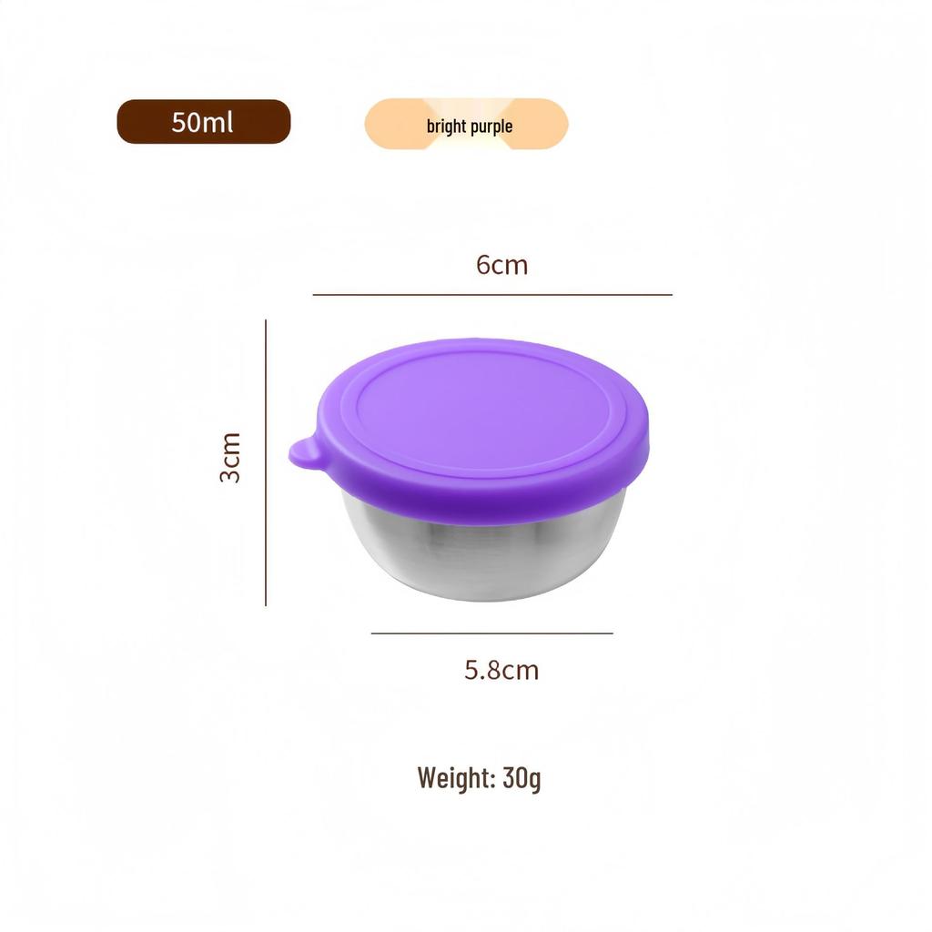 Reusable Sauce Cup with Macaron Lid - 304 Stainless Steel, 40/50/70ML, Portable Dipping or Seasoning Dish.