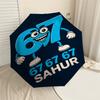 1PC 67 Sahur Automatic Open/Close Umbrella with Windproof, 8-Rib Sturdy Canopy, Durable Ribs, Fashionable Design, Outdoor Accessory, Fun Prin, Holiday
