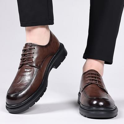 Classic Men Shoes Black Brown Genuine Leather Oxfords Business  Lace Up Comfortable Sneakers Casual Shoes Non-Slip Outdoor Shoes