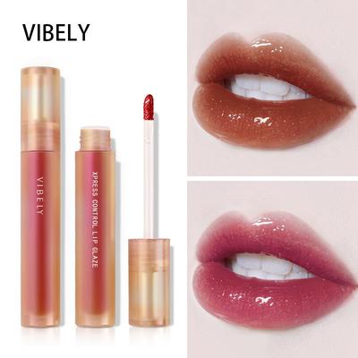 VIBELY Shell Mirror Watery Air Lip Glaze Long Lasting Moisturizing Light Semi-matte Lipstick for Women White Lip Gloss