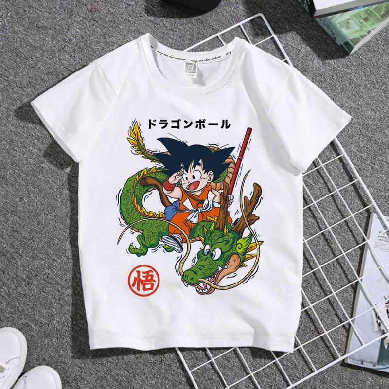 Childrens Clothing Adult Clothing Cartoon Dragon Ball Tshirt Shenlong Little Wu Shen Shortsleeved Tshirt Family Outfit 100
