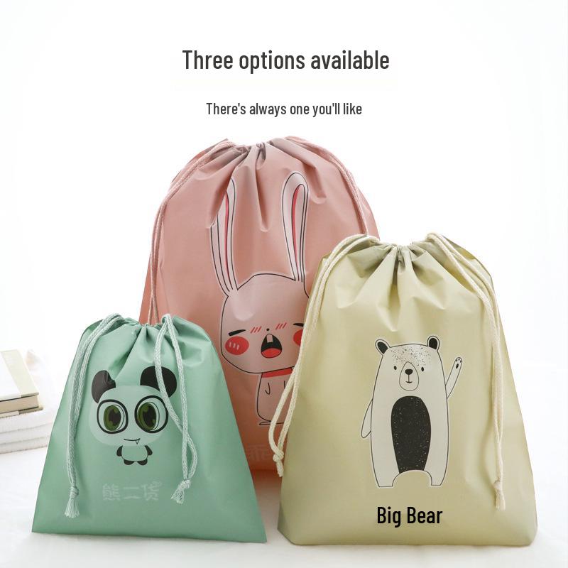 Meidu Waterproof Cartoon Drawstring Travel Storage Bag for Shoes