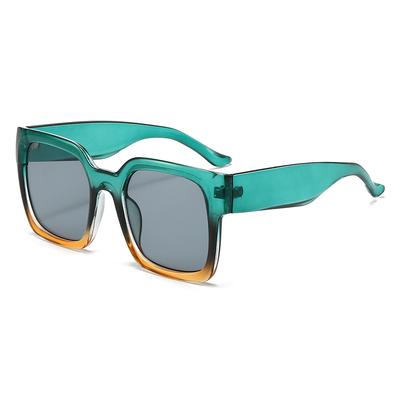 New Oversized Square Sunglasses Women Vintage Gradient Frame Fashion Sun Glasses Green Shades UV400 Luxury Brand