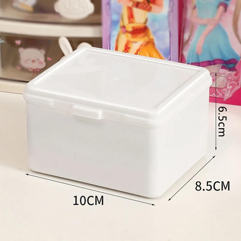 

1pc Korean Transparent Storage Box Blind Box Card Photocard Storage Box Photo Card Organizer Classification Flip Box білий
