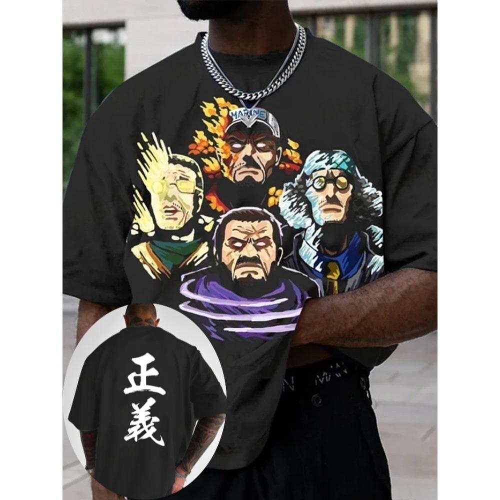 

One Piece Men s T-shirt Borsalino Sakazuki Kuzan Issho Summer Anime Autumn Boys Children s Short-sleeved Parent-child Outfit 4XL