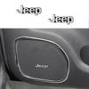 4PCS 3D Aluminum Car Audio Speaker Badge Stickers for Renegade Wrangler JK JL Grand Cherokee Compass Auto Interior Parts