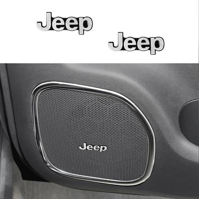 4PCS 3D Aluminum Car Audio Speaker Badge Stickers for Renegade Wrangler JK JL Grand Cherokee Compass Auto Interior Parts